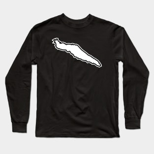 Texada Island White Outlined Silhouette - Simple and Classic - Texada Island Long Sleeve T-Shirt